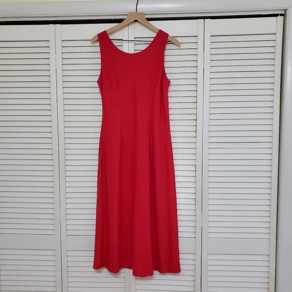 JH Collectibles Red Linen Blend Maxi dress, Size 10 - Picture 3 of 6